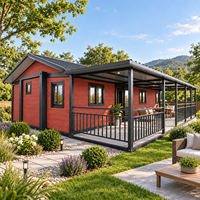 Construction de maison modulaire préfabriquée moderne avec véranda couverte pour résidence privée, villa dans la cour, maison de vacances