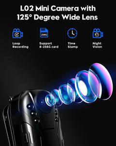 L02 Ao Ar Livre Carry <span class=keywords><strong>Mini</strong></span> Câmera 1080P Infravermelho Visão Noturna Full HD Dash <span class=keywords><strong>Cam</strong></span> 125 ° <span class=keywords><strong>Super</strong></span> Wide Angle Video Camcorder para Esportes - Product Image 5