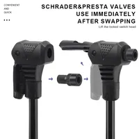 RIDERACE Tire Air Pump Bike Air Inflator Foot Portable Lightweight Hand Air Pumps for Schrader Presta Valve bicycle Accessories