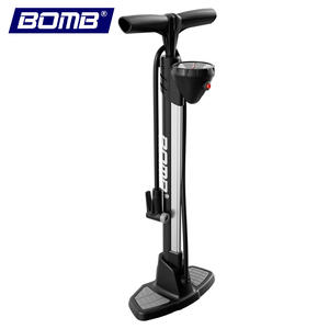 Pompe à vélo en aluminium BOMB avec manomètre, pompe manuelle haute pression pour vélos électriques, pompe portable à pédale - Product Image 1