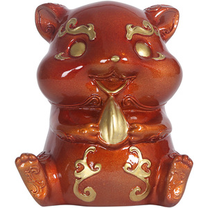 Figuras de ratas de cobre, 2 uds., decoración del zodiaco Feng Shui para el hogar, oficina, escritorio, regalo, Año Nuevo Chino - Product Image 4