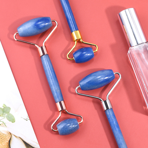 Real Blue Aventurine Jade Roller strumento per la cura della pelle del viso alleviare la fatica massaggiatore a rulli per il viso <span class=keywords><strong>rullo</strong></span> di bellezza Anti-età per il viso - Product Image 4