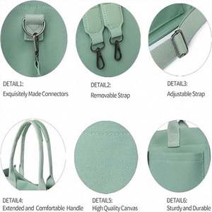 Sac à bandoulière multi-poches imperméable et durable, grande capacité, sac fourre-tout pour femme avec poignée, style campagnard - Product Image 6