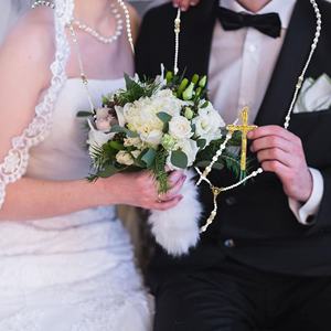 수제 종교 유리 구슬 웨딩 올가미 목걸이 110cm 신부와 신랑을위한 다기능 결혼식 묵주 선물 - Product Image 5