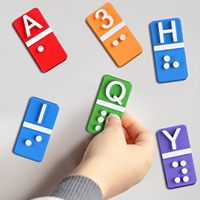 38 pièces de carreaux d'alphabet et de chiffres en braille, points en relief, outil éducatif pour les aveugles et malvoyants, aide pédagogique