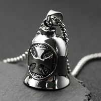 Pendentif cloche de motard vintage en croix de fer pour homme, bijou porte-bonheur, en acier inoxydable 316L PVD, pour colliers