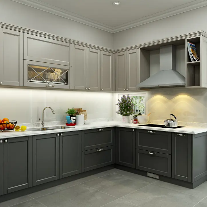 Modern Style L shape Kitchen For House Ready To Assemble Multi