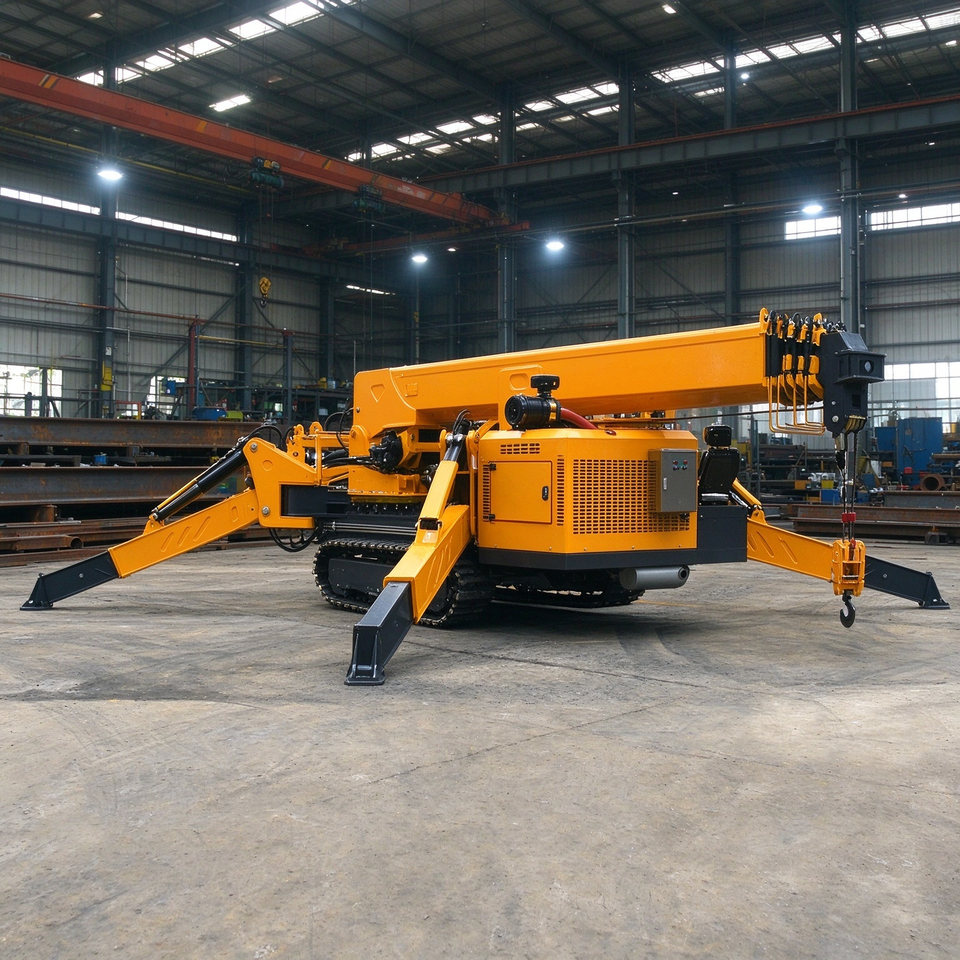 Portable 2 Ton Mini Spider Crane, Tracked Foldable Hoist for Garage and ...