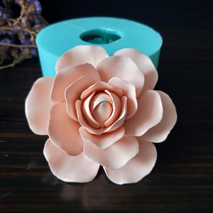 Moldes de jabón de Rosa romático, molde de silicona con forma de flor, vela de sílice, decoraciones de Aroma de rosa 3D - Product Image 1