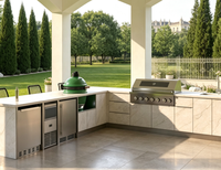 Cuisine extérieure en acier inoxydable, anti-rouille, armoire de cuisson modulaire pour l'extérieur, assemblage durable en métal pour les projets de rénovation de cour