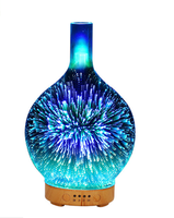 Hotsales Ultrasound Night Light Hold 220ml Humidificateur Diffuseur d'huiles essentielles Diffuseur d'arômes d'air en verre 3D