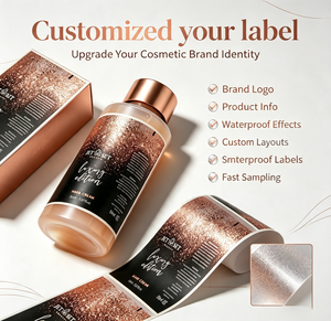 Custom Printed Metallic Glitter Adhesive <strong>Label</strong> Waterproof Oil Resistant Cosmetic Bottle <strong>Label</strong> for Skincare Hand <strong>Cream</strong> - Product Image 3