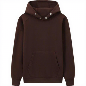 เสื้อสเวตเชิ้ตมีฮู้ดสีพื้นสำหรับผู้ชายทรงโอเวอร์ไซส์ลำลองถักนิตติ้งแขนยาวมีกระเป๋าใส่ของสำหรับฤดูใบไม้ร่วง - Product Image 2