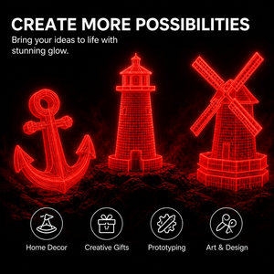 Filamento PLA+ Luminoso en la Oscuridad para Impresora 3D, 1.75mm ±0.02mm, Rojo Luminoso, Extrusión Suave Sin Obstrucciones para Impresión 3D FDM - Product Image 6