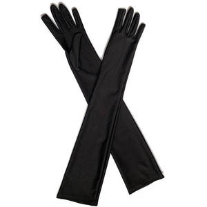 Gants Longs Classiques pour Adulte en Satin Extensible <span class=keywords><strong>Noir</strong></span>, Blanc, Rouge, Gris Chair, pour Opéra, Coude ou Poignet, Gants Flapper pour <span class=keywords><strong>Femme</strong></span> Assortis à un Costume - Product Image 2