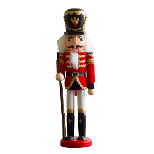 High Quality Wholesale Indoor 30cm Custom Wooden Decorated Christmas Nutcracker Soldier