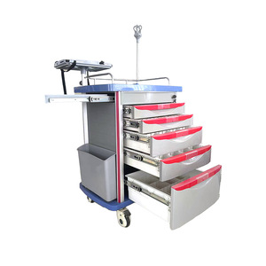 XIAQIAO Mobile Emergency Cart 5 Drawer ABS Aluminum Profile Multi Function Hospital <b>Trolley</b> - Product Image 4