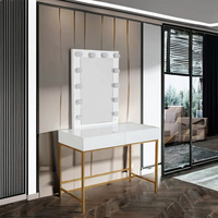 Coiffeuse moderne de style industriel et table d'étude Coiffeuse de maquillage en bois MDF avec tiroirs en métal pour chambre à coucher ou salon