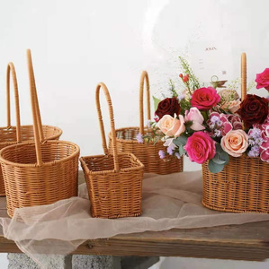 Cestas <span class=keywords><strong>de</strong></span> Mimbre Natural Ecológicas al por Mayor, Cajas <span class=keywords><strong>de</strong></span> Almacenamiento Económicas para Alimentos, Frutas y Dulces para Bodas - Product Image 2