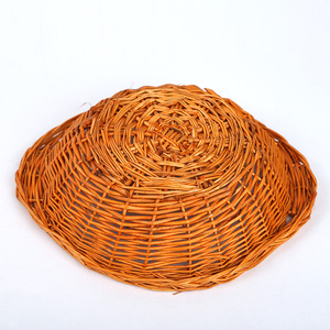 Panier de rangement rond en osier tressé, orange, fait main, pour cuisine, conteneur alimentaire, pour la maison, les restaurants et les snack-bars - Product Image 3