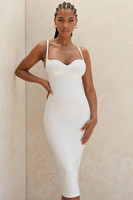 Robe longue élégante et décontractée pour femme, idéale pour l'été, grande taille, blanche, sans manches, coupe droite, taille naturelle, devant uni