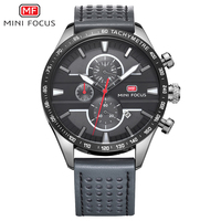 Jam Tangan Pria MINI FOCUS MF 0002 G Quartz Analog Chronograph Fashion dengan Casing Alloy dan Tali Kulit/Silikon 22mm