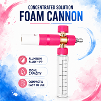 Canon à mousse pour nettoyeur haute pression, pistolet à mousse haute pression, pulvérisateurs de mousse pour lavage de voiture, lanceur de mousse réglable avec bouteille de 100 ml