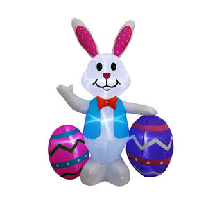 Conejo Inflable de Pascua Impermeable de 1.5 Metros con Decoraciones de Huevos, Luces LED Integradas, Decoración para Jardín y Exteriores - Product Image 1