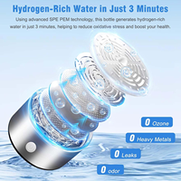Botol Air Kaya Hidrogen Stainless Steel Portabel Isi Ulang Generator Konsentrasi Tinggi untuk Penggunaan Luar Ruangan & Mobil