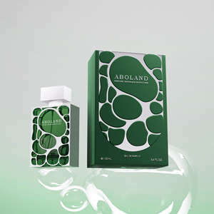 ขวดน้ำหอม Aboland ขนาด 100 มล. โอ เดอ ปาร์ฟูม บรรจุภัณฑ์กล่องแข็งพร้อมดีไซน์โลโก้ UV บนกระดาษอาร์ตสีเขียวรูปทรงสี่เหลี่ยมผืนผ้า - Product Image 1