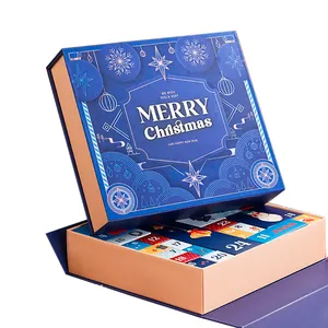 Kotak kalender kedatangan 24 Hari kertas kardus kosong kosmetik hadiah Natal kalender kedatangan kecantikan