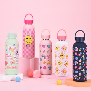 Botella de agua aislada al vacío de acero inoxidable 304 500ml Mango ergonómico a prueba de fugas Sin BPA Aprobado por La FDA para Niños Estudiantes - Product Image 1