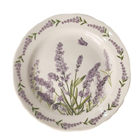 Ensemble de vaisselle en porcelaine à motif lavande personnalisé en gros, 3 pièces, assiettes et bols en céramique, OEM/ODM disponible