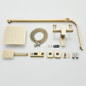Garanzia di alta qualità 10 anni spazzolato oro 304 in acciaio inox miscelatore acqua calda fredda rubinetto completo <span class=keywords><strong>bagno</strong></span> doccia rubinetto <span class=keywords><strong>Set</strong></span> - Product Image 4
