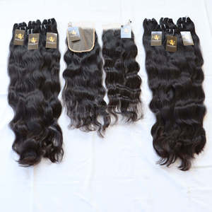 การรวมกลุ่มผมหยักที่ยังไม่ได้ดำเนินการในวัดปิดลูกไม้ Hd คลื่นลึกร่างกายคลื่นอินเดียรวมกลุ่มผมมนุษย์ดิบกับการปิดลูกไม้ - Product Image 2