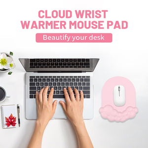 Bán Buôn Rắn Màu Da Đám Mây Chuột Pad Bàn Phím Tay Chủ Bộ Nhớ Bọt Silicone Chống Trượt Không Thấm Nước Cổ Tay Chuột Pad - Product Image 2