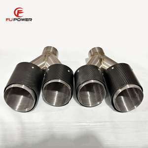 Paire pour <span class=keywords><strong>Akrapovic</strong></span> <span class=keywords><strong>Embout</strong></span> d'échappement de voiture en fibre de carbone véritable NBLL - Product Image 3