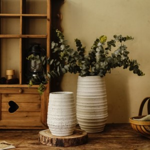 Vase de fleurs en céramique pour le salon, série rétro nordique de 14mm, grès givré, taille irrégulière, articles décoratifs - Product Image 1
