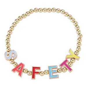 Capital Alphabet 2 Sets of A-Z Charm Beads for DIY Bracelet Necklace Jewelry Making 52Pcs Alloy Enamel Letter Shape Beads