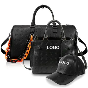 सैक एक मुख्य Femme 3 टुकड़े पु चमड़े यात्रा बैग टोपी ढोना बैग के लिए महिलाओं लक्जरी लटकन हाथ बैग सेट