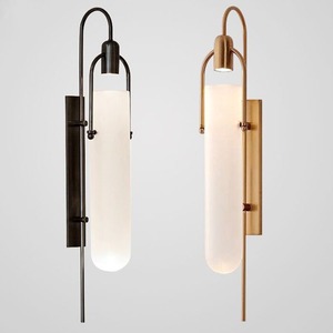 Lampe murale de chevet en verre créative de style nordique moderne, corps en aluminium, lumière LED, décoration d'hôtel - Product Image 5