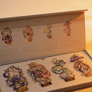 Segnalibro Magnetico in Metallo Anodizzato Placcato Oro Nichel Ferro Zinco, Stile Cinese con Nodo, Fiore di Ciliegio, Minnie, K-pop, Cuore - Product Image 3