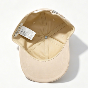 Beige Polyester/Cotton 6-Panel Baseball <b>Cap</b> Curved Monochrome Embroidery Sporty Letter Pattern Canvas Fabric Adjustable Metal - Product Image 5