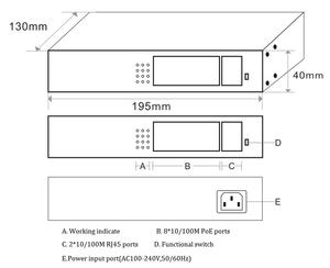 Switch PoE ONV a 8 Porte per Rete a Lunga Distanza 250 Metri con 2 Uplink - Product Image 5