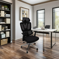Chaise de bureau moderne et simple à prix de gros, réglable, pivotante, avec dossier haut, appui-tête et accoudoirs 3D en maille