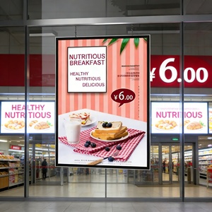 Выдвижной световой короб с сенсорной панелью из закаленного стекла, поддержкой SDK, для легкой смены постеров в ресторанах, образовательных учреждениях и лифтах - Product Image 2