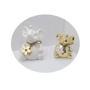 Wholesale naughty baby elephant animal ceramic figurine indoor ornaments holiday gifts for home decor