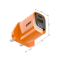 Cargadores Rápidos USB-C Tommox de 65W con Pantalla, Cargador USB C para Teléfono y Tableta, Uso Universal, Cargador Digital de Pared Gan