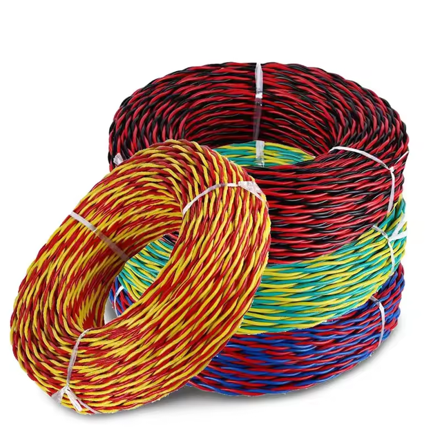 Two-core Twisted PVC-insulated Copper Power Cable, ZR-RVS-2*1.0/1.5/2.5 Mm²; Suitable for Domestic Appliances, Etc.