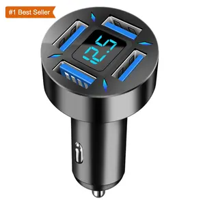 Jumon 4 Ports USB Car Charger 66W Fast Charging PD Quick Charge 3.0 USB C Car Phone Charger Adapter